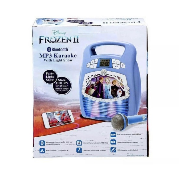Disney Frozen MP3 Karaoke Light Show w/ Microphone Kids Christmas Birthday - NEW - Picture 5 of 10